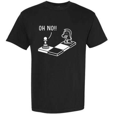 Oh No Knight To Pawn Funny Chess Player Gift Idea Board Game Garment-Dyed Heavyweight T-Shirt