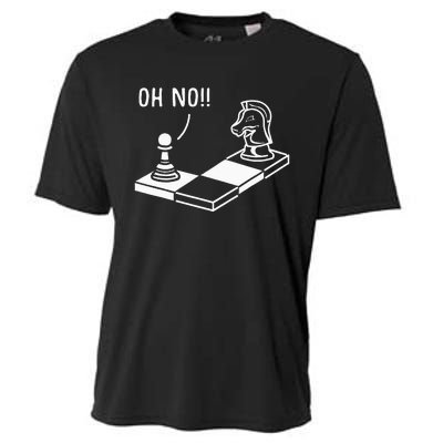 Oh No Knight To Pawn Funny Chess Player Gift Idea Board Game Cooling Performance Crew T-Shirt