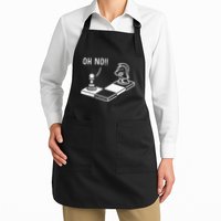 Oh No Knight To Pawn Funny Chess Player Gift Idea Board Game Full-Length Apron With Pockets