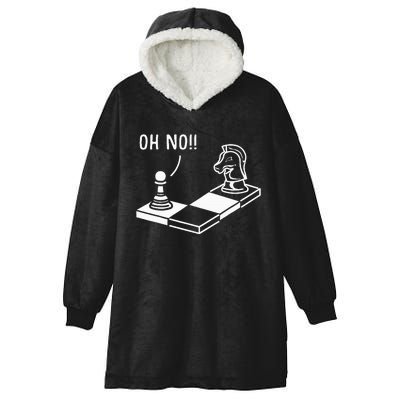 Oh No Knight To Pawn Funny Chess Player Gift Idea Board Game Hooded Wearable Blanket