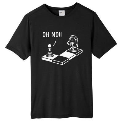 Oh No Knight To Pawn Funny Chess Player Gift Idea Board Game Tall Fusion ChromaSoft Performance T-Shirt