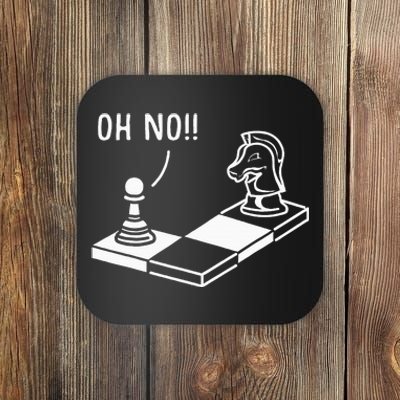 Oh No Knight To Pawn Funny Chess Player Gift Idea Board Game Coaster