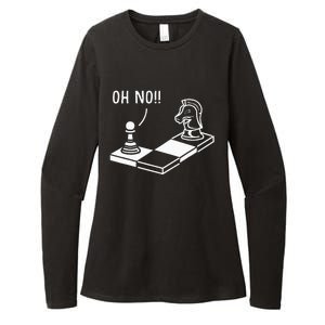 Oh No Knight To Pawn Funny Chess Player Gift Idea Board Game Womens CVC Long Sleeve Shirt