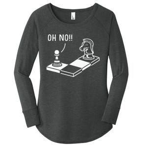 Oh No Knight To Pawn Funny Chess Player Gift Idea Board Game Women's Perfect Tri Tunic Long Sleeve Shirt