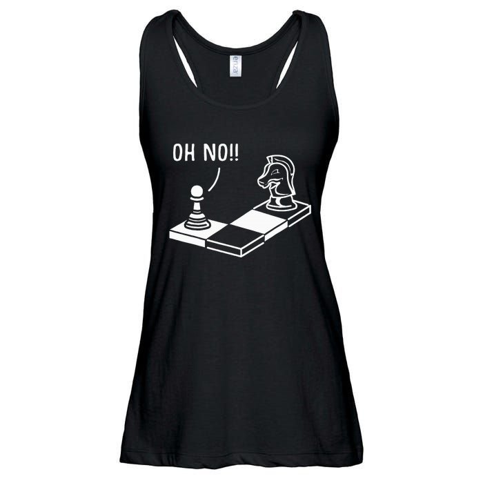 Oh No Knight To Pawn Funny Chess Player Gift Idea Board Game Ladies Essential Flowy Tank