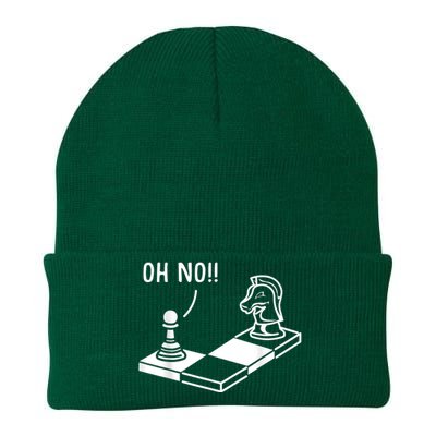 Oh No Knight To Pawn Funny Chess Player Idea Board Game Knit Cap Winter Beanie