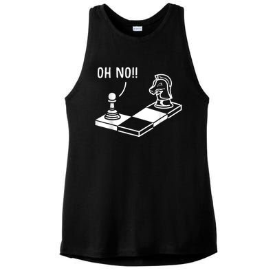 Oh No Knight To Pawn Funny Chess Player Idea Board Game Ladies PosiCharge Tri-Blend Wicking Tank