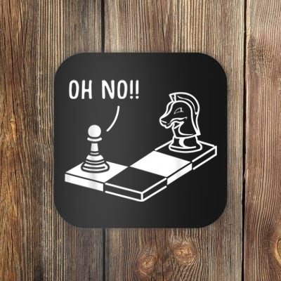 Oh No Knight To Pawn Funny Chess Player Idea Board Game Coaster