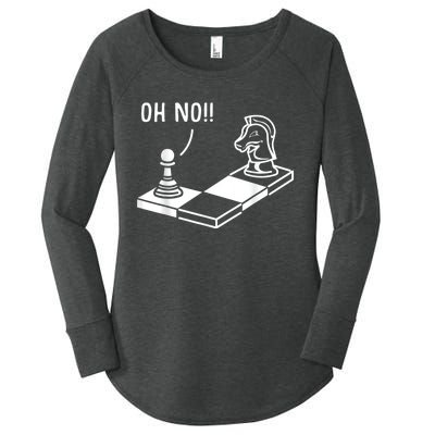 Oh No Knight To Pawn Funny Chess Player Idea Board Game Women's Perfect Tri Tunic Long Sleeve Shirt