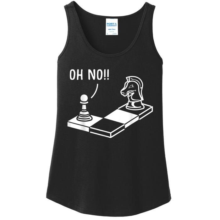 Oh No Knight To Pawn Funny Chess Player Idea Board Game Ladies Essential Tank