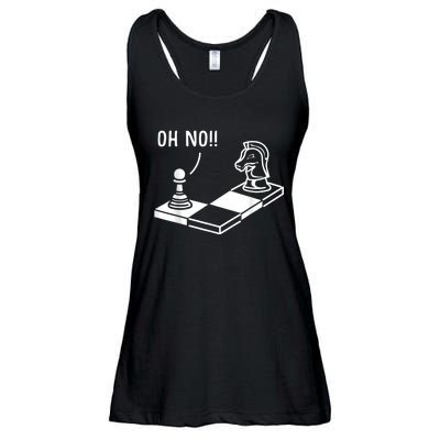 Oh No Knight To Pawn Funny Chess Player Idea Board Game Ladies Essential Flowy Tank