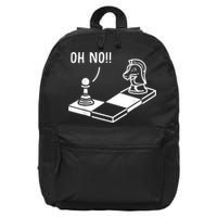 Oh No Knight To Pawn Funny Chess Player Idea Board Game 16 in Basic Backpack