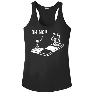 Oh No Knight To Pawn Funny Chess Player Idea Board Game Ladies PosiCharge Competitor Racerback Tank