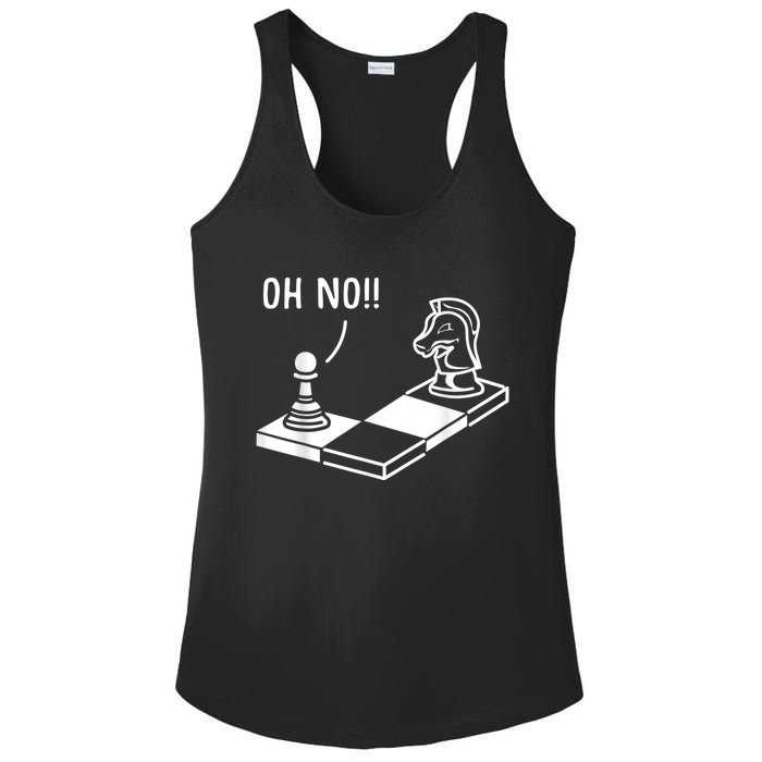 Oh No Knight To Pawn Funny Chess Player Idea Board Game Ladies PosiCharge Competitor Racerback Tank