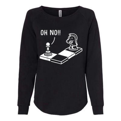 Oh No Knight To Pawn Funny Chess Player Idea Board Game Womens California Wash Sweatshirt