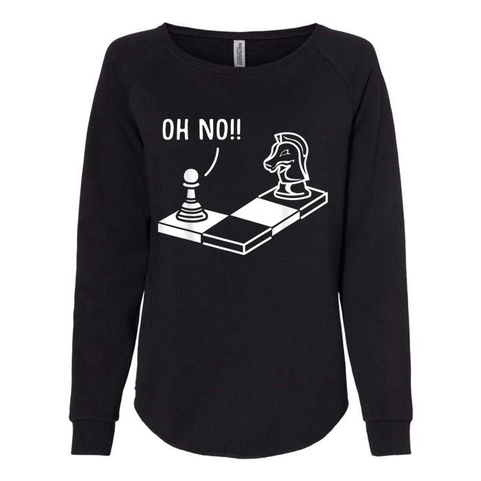 Oh No Knight To Pawn Funny Chess Player Idea Board Game Womens California Wash Sweatshirt