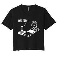 Oh No Knight To Pawn Funny Chess Player Idea Board Game Women's Crop Top Tee