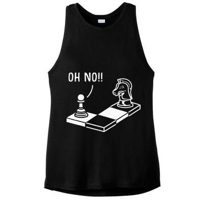Oh No Knight To Pawn Funny Chess Player Gift Idea Board Game Ladies PosiCharge Tri-Blend Wicking Tank