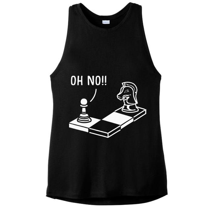 Oh No Knight To Pawn Funny Chess Player Gift Idea Board Game Ladies PosiCharge Tri-Blend Wicking Tank