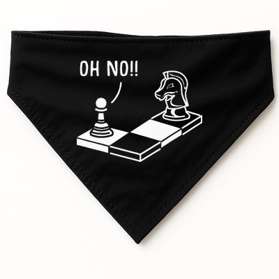 Oh No Knight To Pawn Funny Chess Player Gift Idea Board Game USA-Made Doggie Bandana