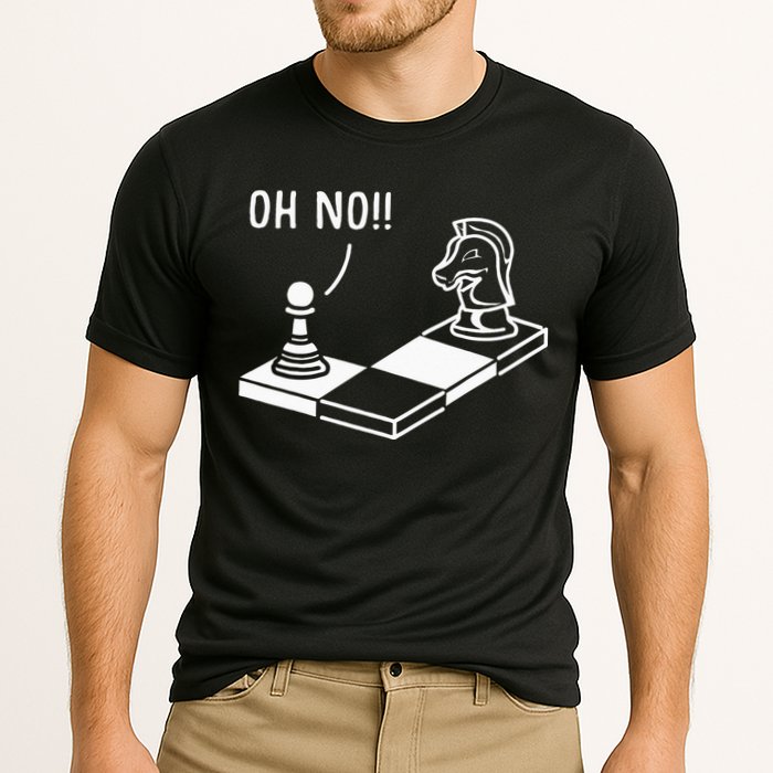 Oh No Knight To Pawn Funny Chess Player Gift Idea Board Game Performance Shirt