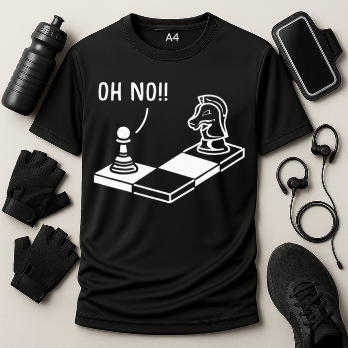 Oh No Knight To Pawn Funny Chess Player Gift Idea Board Game Performance Shirt