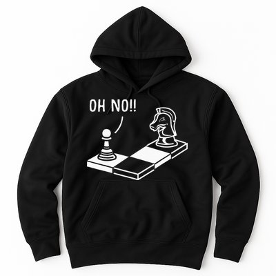 Oh No Knight To Pawn Funny Chess Player Gift Idea Board Game Hoodie