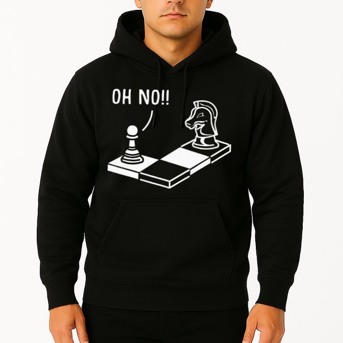 Oh No Knight To Pawn Funny Chess Player Gift Idea Board Game Hoodie
