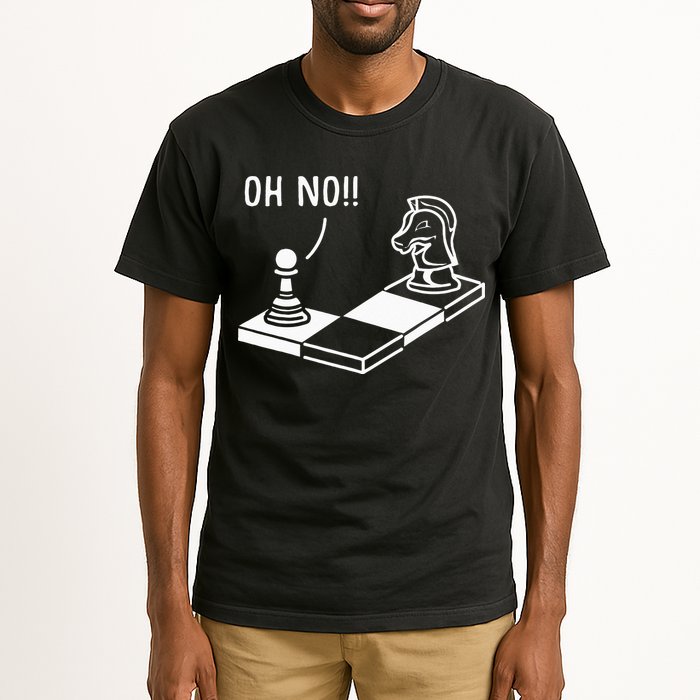 Oh No Knight To Pawn Funny Chess Player Gift Idea Board Game Tall T-Shirt