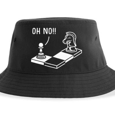 Oh No Knight To Pawn Funny Chess Player Gift Idea Board Game Sustainable Bucket Hat