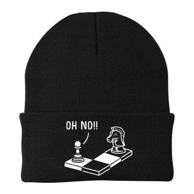 Oh No Knight To Pawn Funny Chess Player Gift Idea Board Game Beanie