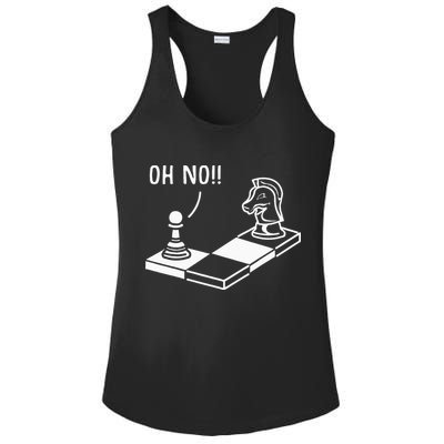 Oh No Knight To Pawn Funny Chess Player Gift Idea Board Game Ladies PosiCharge Competitor Racerback Tank
