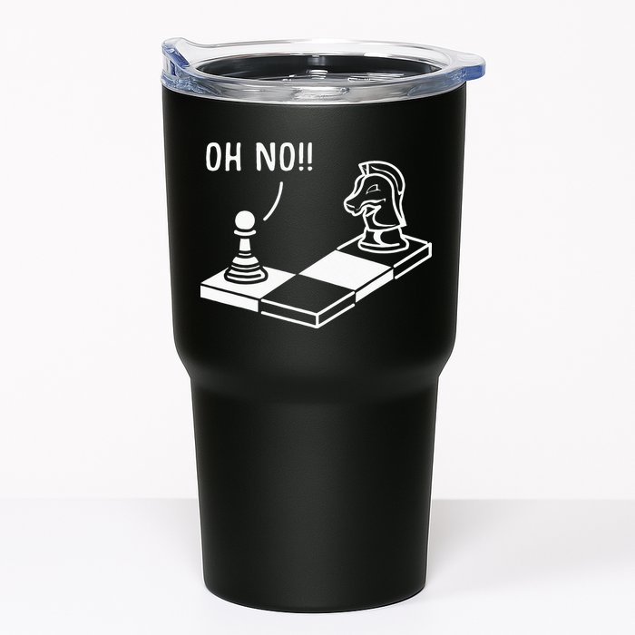 Oh No Knight To Pawn Funny Chess Player Gift Idea Board Game Tumbler