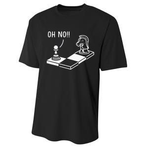 Oh No Knight To Pawn Funny Chess Player Gift Idea Board Game Performance Sprint T-Shirt