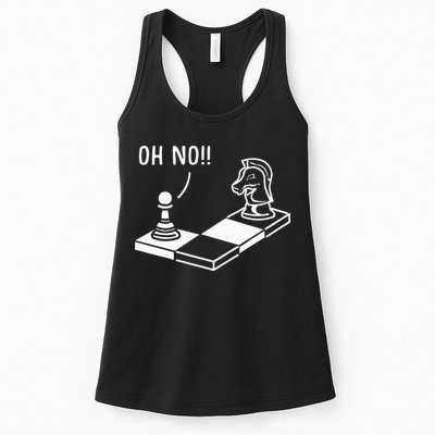 Oh No Knight To Pawn Funny Chess Player Gift Idea Board Game Womens Tank Top