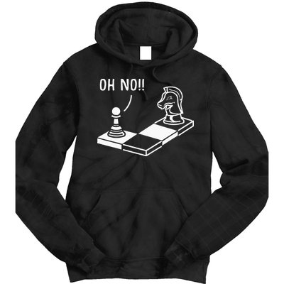 Oh No Knight To Pawn Funny Chess Player Gift Idea Board Game Tie Dye Hoodie
