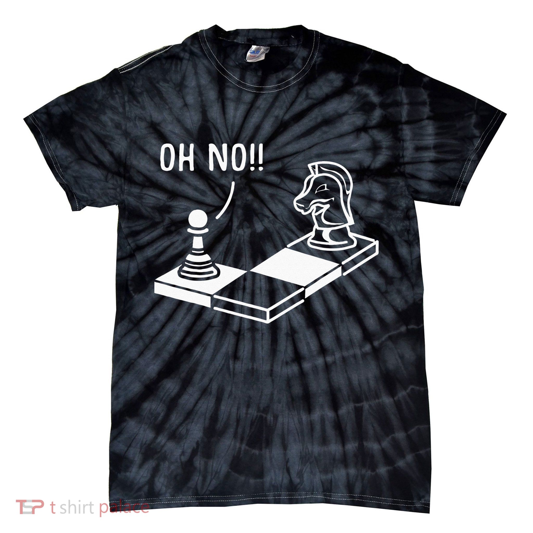 Oh No Knight To Pawn Funny Chess Player Gift Idea Board Game Tie-Dye T-Shirt