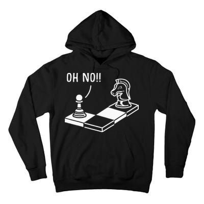 Oh No Knight To Pawn Funny Chess Player Gift Idea Board Game Tall Hoodie