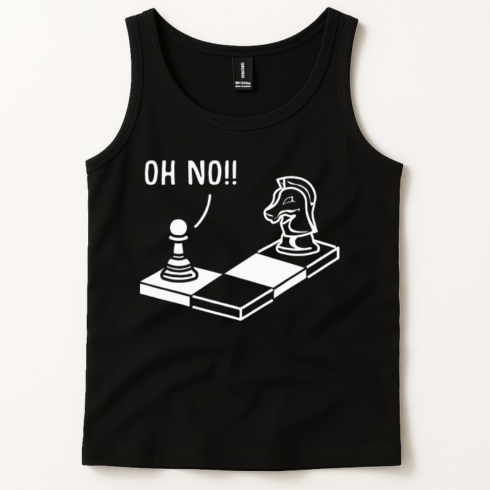 Oh No Knight To Pawn Funny Chess Player Gift Idea Board Game Tank Top