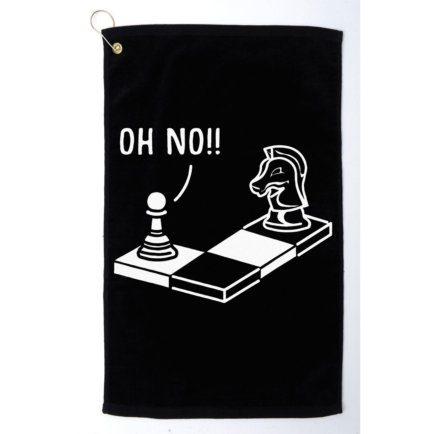 Oh No Knight To Pawn Funny Chess Player Gift Idea Board Game Golf Towel