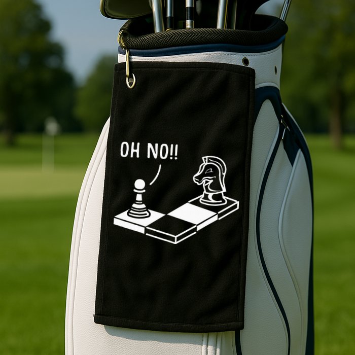 Oh No Knight To Pawn Funny Chess Player Gift Idea Board Game Golf Towel