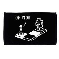 Oh No Knight To Pawn Funny Chess Player Gift Idea Board Game Microfiber Hand Towel