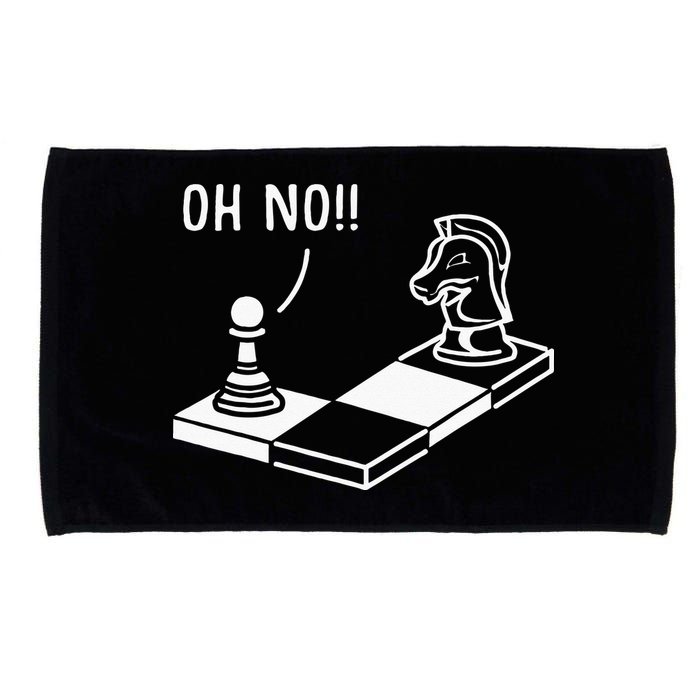 Oh No Knight To Pawn Funny Chess Player Gift Idea Board Game Microfiber Hand Towel