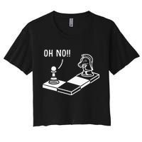 Oh No Knight To Pawn Funny Chess Player Gift Idea Board Game Crop Top
