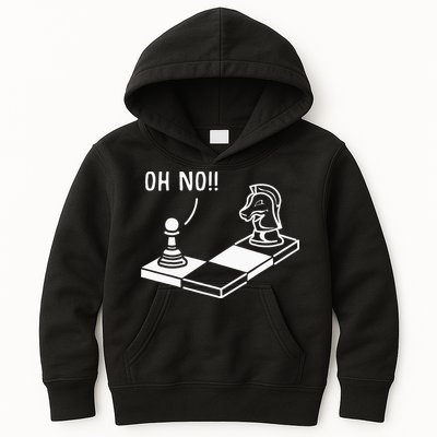 Oh No Knight To Pawn Funny Chess Player Gift Idea Board Game Kids Hoodie