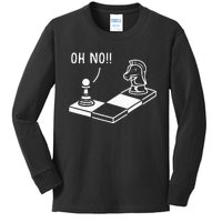 Oh No Knight To Pawn Funny Chess Player Gift Idea Board Game Kids Long Sleeve Shirt