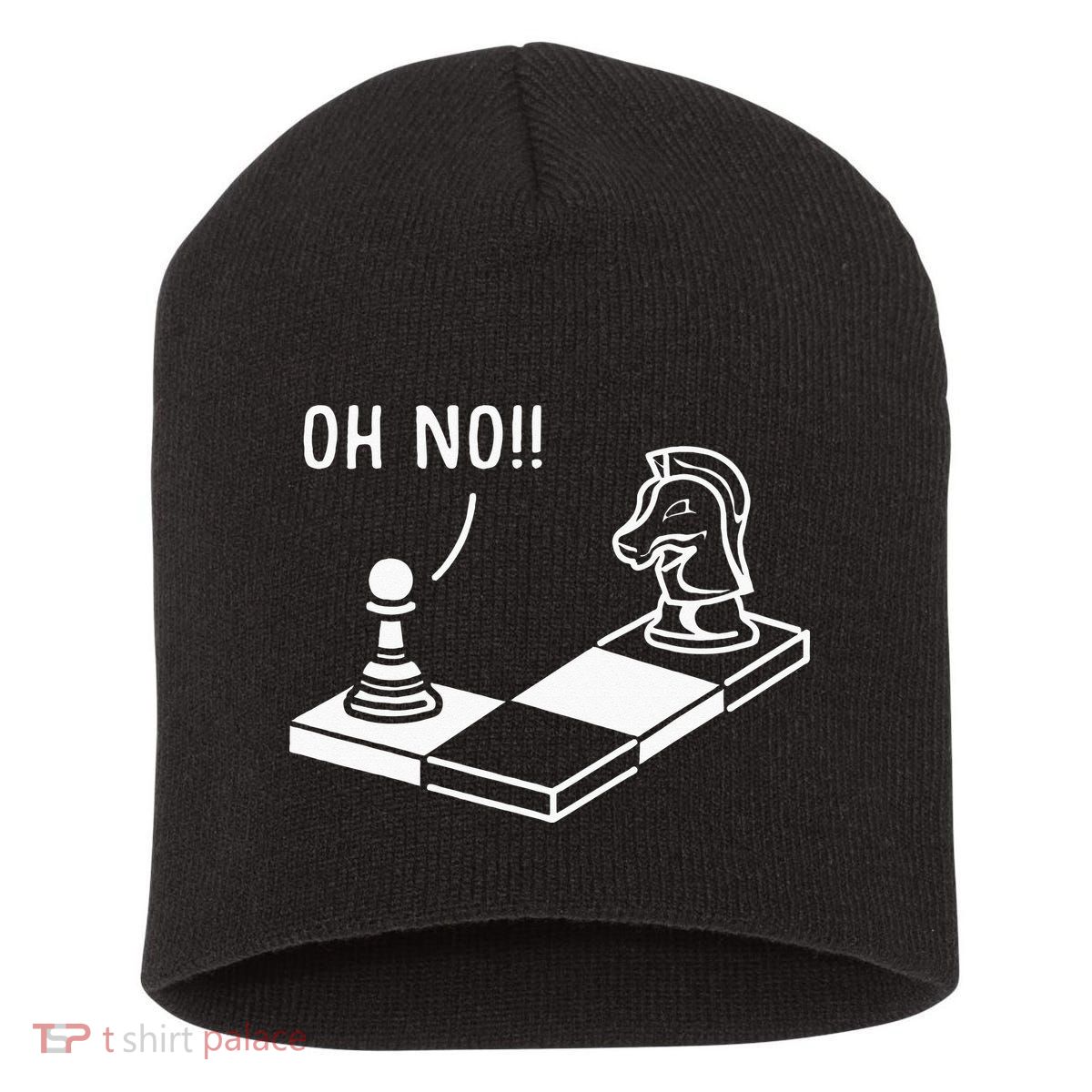 Oh No Knight To Pawn Funny Chess Player Gift Idea Board Game Short Acrylic Beanie
