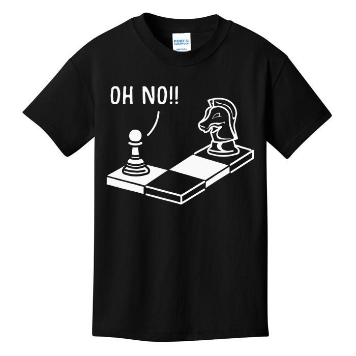 Oh No Knight To Pawn Funny Chess Player Gift Idea Board Game Kids T-Shirt