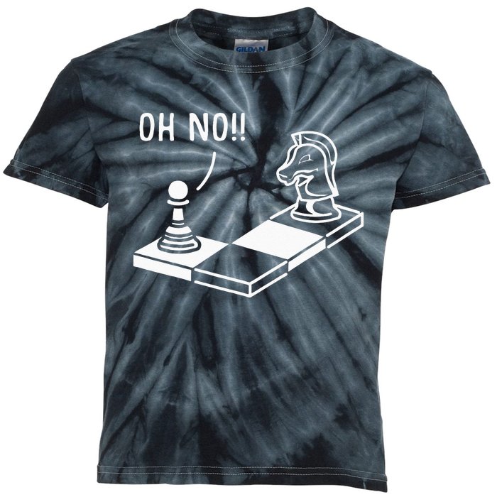 Oh No Knight To Pawn Funny Chess Player Gift Idea Board Game Kids Tie-Dye T-Shirt