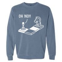 Oh No Knight To Pawn Funny Chess Player Gift Idea Board Game Garment-Dyed Sweatshirt